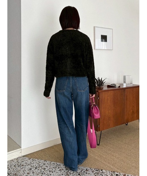 Mila Owen（ミラオーウェン）の「クルーネックシャギーニットカーデ（カーディガン/ボレロ・レディース・グレー/レッド/アイボリー/ブラック・F）」の18枚目の写真