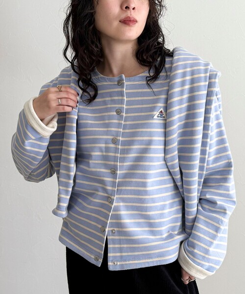 GEVACO（ゲバコ）の「【GEVACO/ゲバコ】裏フリースカーデ（カーディガン/ボレロ・レディース・ブルー系その他6/ブラック/ブルー系その他/ライトグレー・38）」の3枚目の写真