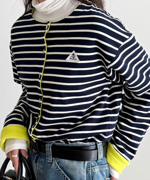 GEVACO（ゲバコ）の「【GEVACO/ゲバコ】裏フリースカーデ（カーディガン/ボレロ・レディース・ブルー系その他6/ブラック/ブルー系その他/ライトグレー・38）」の4枚目の写真