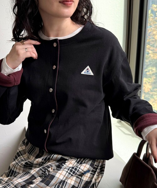 GEVACO（ゲバコ）の「【GEVACO/ゲバコ】裏フリースカーデ（カーディガン/ボレロ・レディース・ブルー系その他6/ブラック/ブルー系その他/ライトグレー・38）」の2枚目の写真