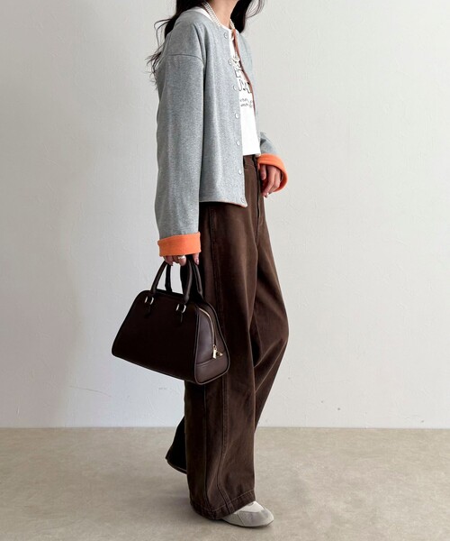 GEVACO（ゲバコ）の「【GEVACO/ゲバコ】裏フリースカーデ（カーディガン/ボレロ・レディース・ブルー系その他6/ブラック/ブルー系その他/ライトグレー・38）」の6枚目の写真