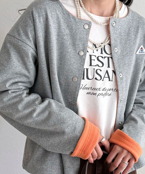 GEVACO（ゲバコ）の「【GEVACO/ゲバコ】裏フリースカーデ（カーディガン/ボレロ・レディース・ブルー系その他6/ブラック/ブルー系その他/ライトグレー・38）」の13枚目の写真