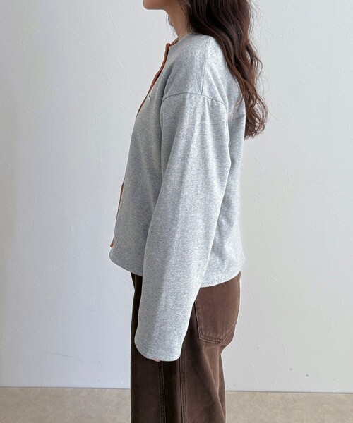 GEVACO（ゲバコ）の「【GEVACO/ゲバコ】裏フリースカーデ（カーディガン/ボレロ・レディース・ブルー系その他6/ブラック/ブルー系その他/ライトグレー・38）」の15枚目の写真