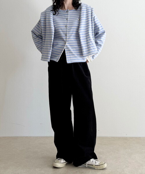 GEVACO（ゲバコ）の「【GEVACO/ゲバコ】裏フリースカーデ（カーディガン/ボレロ・レディース・ブルー系その他6/ブラック/ブルー系その他/ライトグレー・38）」の22枚目の写真