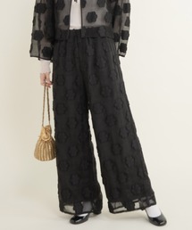 Dot＆Stripes CHILD WOMAN | シアーフラワーカットジャカード イージーパンツ(セットアップ対応)(その他パンツ)