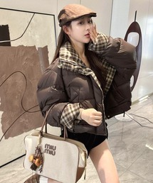 CANVAS+（キャンバスプラス）の「【CANVAS＋】チェック柄中綿スタンドジップブルゾン（ダウンジャケット/コート）」