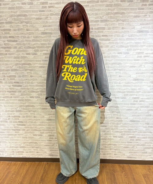 INTERPLAY（インタープレイ）の「【INTERPLAY】Gone The Road Garment Dyed 6.4 oz Sweat（スウェット・メンズ・アイボリー/ピンク/ブラック/ブルー・LARGE）」の9枚目の写真