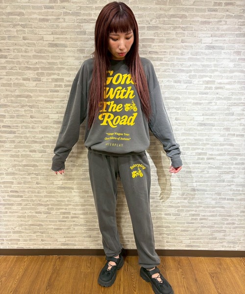 INTERPLAY（インタープレイ）の「【INTERPLAY】Gone The Road Garment Dyed 6.4 oz Sweat（スウェット・メンズ・アイボリー/ピンク/ブラック/ブルー・LARGE）」の11枚目の写真