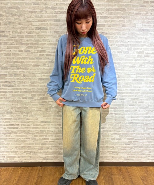 INTERPLAY（インタープレイ）の「【INTERPLAY】Gone The Road Garment Dyed 6.4 oz Sweat（スウェット・メンズ・アイボリー/ピンク/ブラック/ブルー・LARGE）」の15枚目の写真