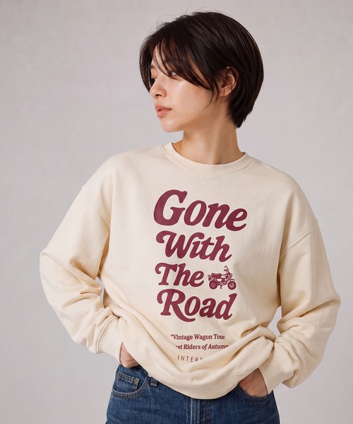 INTERPLAY(インタープレイ)の「【INTERPLAY】Gone The Road Garment Dyed 6.4 oz Sweat(スウェット・メンズ・アイボリー/ピンク/ブラック/ブルー・LARGE)」の5枚目の写真