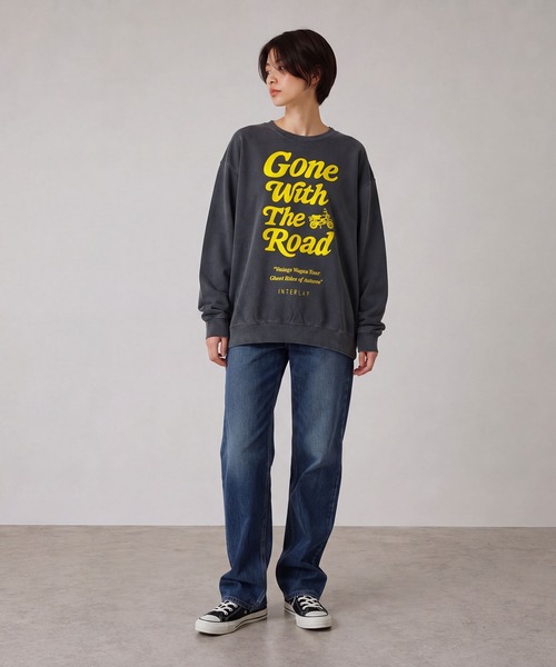INTERPLAY(インタープレイ)の「【INTERPLAY】Gone The Road Garment Dyed 6.4 oz Sweat(スウェット・メンズ・アイボリー/ピンク/ブラック/ブルー・LARGE)」の6枚目の写真