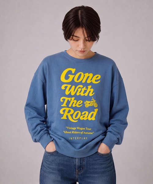 INTERPLAY(インタープレイ)の「【INTERPLAY】Gone The Road Garment Dyed 6.4 oz Sweat(スウェット・メンズ・アイボリー/ピンク/ブラック/ブルー・LARGE)」の7枚目の写真