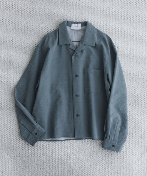 remer（リメール）の「ルーズベーシッククロップドシャツ - バブルタッチ / Loose Basic Cropped Shirt - Bubble Touch（シャツ/ブラウス・メンズ・ホワイト/ブルーグレー/ブラック・LARGE/MEDIUM/SMALL/X-SMALL）」の3枚目の写真
