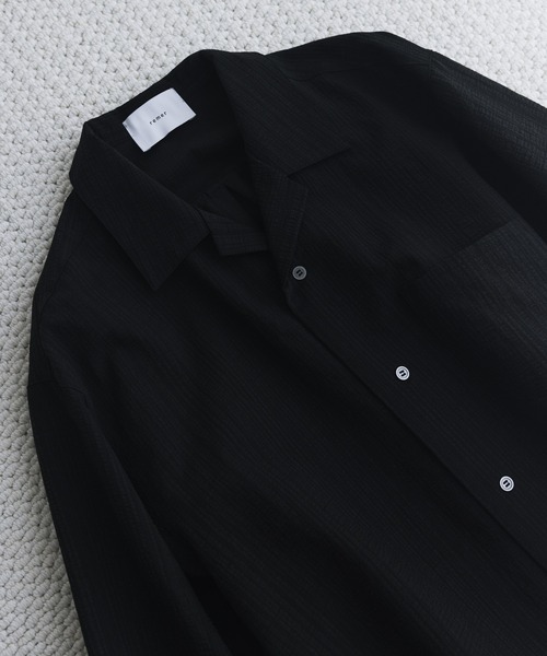 remer（リメール）の「ルーズベーシッククロップドシャツ - バブルタッチ / Loose Basic Cropped Shirt - Bubble Touch（シャツ/ブラウス・メンズ・ホワイト/ブルーグレー/ブラック・LARGE/MEDIUM/SMALL/X-SMALL）」の6枚目の写真