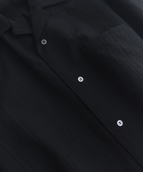remer（リメール）の「ルーズベーシッククロップドシャツ - バブルタッチ / Loose Basic Cropped Shirt - Bubble Touch（シャツ/ブラウス・メンズ・ホワイト/ブルーグレー/ブラック・LARGE/MEDIUM/SMALL/X-SMALL）」の7枚目の写真