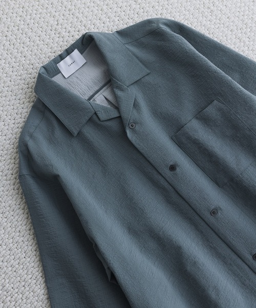 remer（リメール）の「ルーズベーシッククロップドシャツ - バブルタッチ / Loose Basic Cropped Shirt - Bubble Touch（シャツ/ブラウス・メンズ・ホワイト/ブルーグレー/ブラック・LARGE/MEDIUM/SMALL/X-SMALL）」の9枚目の写真