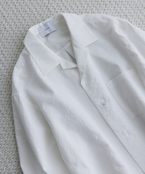 remer（リメール）の「ルーズベーシッククロップドシャツ - バブルタッチ / Loose Basic Cropped Shirt - Bubble Touch（シャツ/ブラウス・メンズ・ホワイト/ブルーグレー/ブラック・LARGE/MEDIUM/SMALL/X-SMALL）」の4枚目の写真