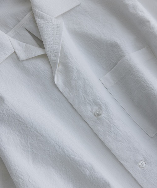 remer（リメール）の「ルーズベーシッククロップドシャツ - バブルタッチ / Loose Basic Cropped Shirt - Bubble Touch（シャツ/ブラウス・メンズ・ホワイト/ブルーグレー/ブラック・LARGE/MEDIUM/SMALL/X-SMALL）」の5枚目の写真