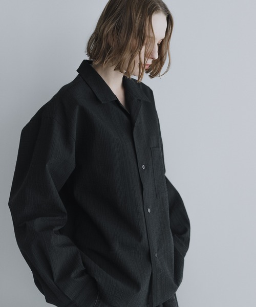 remer（リメール）の「ルーズベーシッククロップドシャツ - バブルタッチ / Loose Basic Cropped Shirt - Bubble Touch（シャツ/ブラウス・メンズ・ホワイト/ブルーグレー/ブラック・LARGE/MEDIUM/SMALL/X-SMALL）」の14枚目の写真