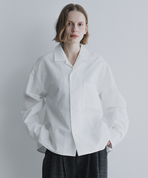 remer（リメール）の「ルーズベーシッククロップドシャツ - バブルタッチ / Loose Basic Cropped Shirt - Bubble Touch（シャツ/ブラウス・メンズ・ホワイト/ブルーグレー/ブラック・LARGE/MEDIUM/SMALL/X-SMALL）」の17枚目の写真