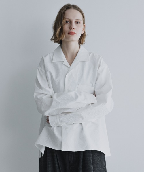 remer（リメール）の「ルーズベーシッククロップドシャツ - バブルタッチ / Loose Basic Cropped Shirt - Bubble Touch（シャツ/ブラウス・メンズ・ホワイト/ブルーグレー/ブラック・LARGE/MEDIUM/SMALL/X-SMALL）」の18枚目の写真