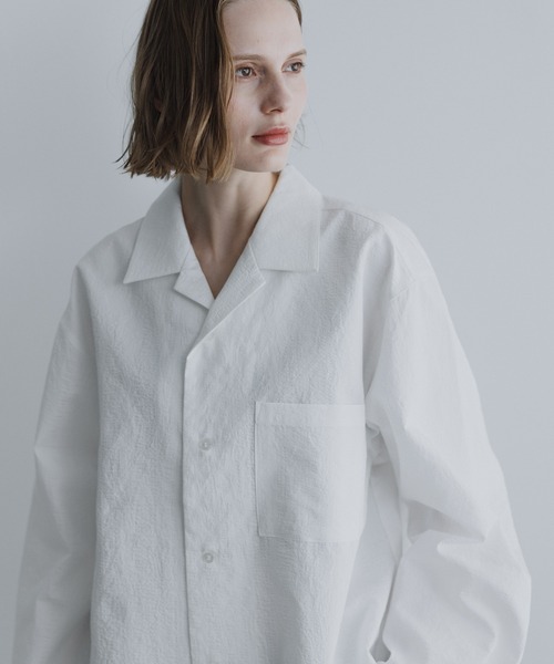 remer（リメール）の「ルーズベーシッククロップドシャツ - バブルタッチ / Loose Basic Cropped Shirt - Bubble Touch（シャツ/ブラウス・メンズ・ホワイト/ブルーグレー/ブラック・LARGE/MEDIUM/SMALL/X-SMALL）」の20枚目の写真