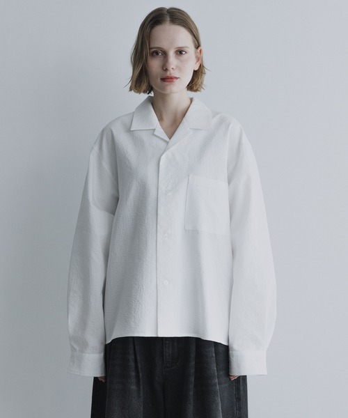 remer（リメール）の「ルーズベーシッククロップドシャツ - バブルタッチ / Loose Basic Cropped Shirt - Bubble Touch（シャツ/ブラウス・メンズ・ホワイト/ブルーグレー/ブラック・LARGE/MEDIUM/SMALL/X-SMALL）」の16枚目の写真