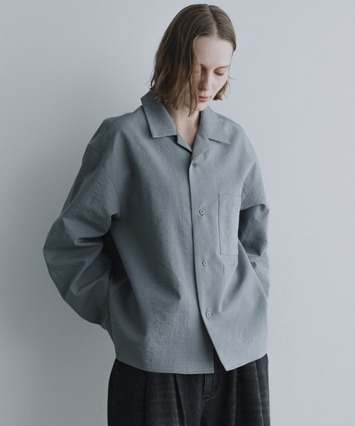 remer（リメール）の「ルーズベーシッククロップドシャツ - バブルタッチ / Loose Basic Cropped Shirt - Bubble Touch（シャツ/ブラウス・メンズ・ホワイト/ブルーグレー/ブラック・LARGE/MEDIUM/SMALL/X-SMALL）」の21枚目の写真