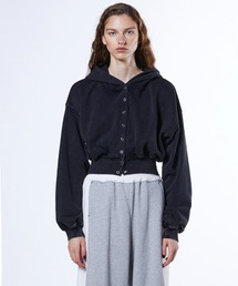 ESSENTIAL（エッセンシャル）の「インディゴ ミニマルカーディガンパーカー（パーカー）」