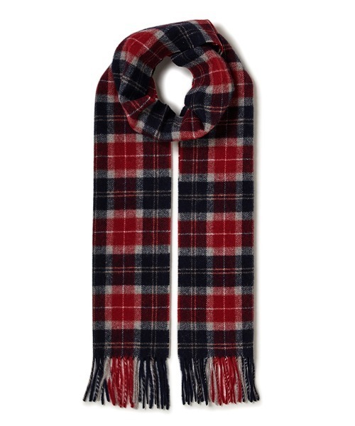 Barbour（バブアー）の「ラムズウール タータンチェック マフラー（8色展開）（マフラー・メンズ・グレー/カーキ/オリーブ/グリーン/レッド/ベージュ/ネイビー/チェック・ONE SIZE）」の7枚目の写真