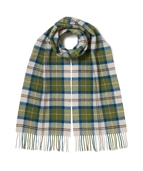 Barbour（バブアー）の「ラムズウール タータンチェック マフラー（8色展開）（マフラー・メンズ・グレー/カーキ/オリーブ/グリーン/レッド/ベージュ/ネイビー/チェック・ONE SIZE）」の3枚目の写真