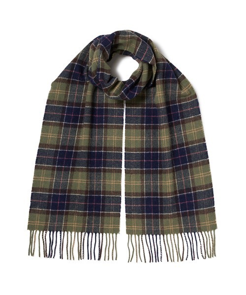 Barbour（バブアー）の「ラムズウール タータンチェック マフラー（8色展開）（マフラー・メンズ・グレー/カーキ/オリーブ/グリーン/レッド/ベージュ/ネイビー/チェック・ONE SIZE）」の5枚目の写真