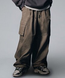 NOT4NERD(�m�b�g�t�H�[�i�[�h)��Nylon Cargo Wide Pants - Light Khaki(�X�E�F�b�g�p���c)