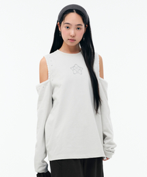CUT-OUT LACE LONG SLEEVES [BEIGE]