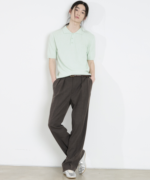 DUSTYWHITE（ダスティーホワイト）の「ミントコットンブークルカラー ニットウェア（ポロシャツ・メンズ・その他・SMALL/MEDIUM/LARGE）」の2枚目の写真