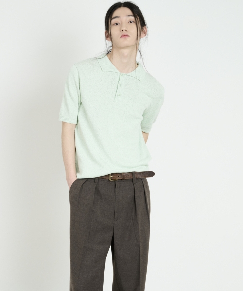 DUSTYWHITE（ダスティーホワイト）の「ミントコットンブークルカラー ニットウェア（ポロシャツ・メンズ・その他・SMALL/MEDIUM/LARGE）」の5枚目の写真