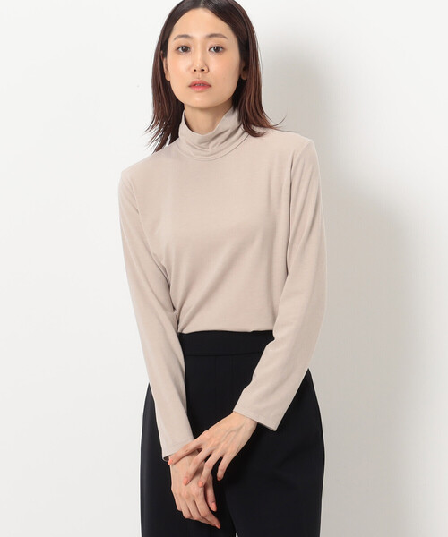 COMME CA（コムサ）の「〔 TALLサイズ 〕 ソフトベア天竺 ハイネックプルオーバー（Tシャツ/カットソー・レディース・グレー/オフホワイト/ブルー/ブラック/ベージュ・13号/15号）」の4枚目の写真