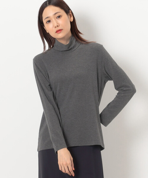 COMME CA（コムサ）の「〔 TALLサイズ 〕 ソフトベア天竺 ハイネックプルオーバー（Tシャツ/カットソー・レディース・グレー/オフホワイト/ブルー/ブラック/ベージュ・13号/15号）」の3枚目の写真