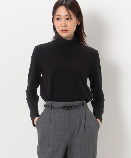 COMME CA（コムサ）の「〔 TALLサイズ 〕 ソフトベア天竺 ハイネックプルオーバー（Tシャツ/カットソー・レディース・グレー/オフホワイト/ブルー/ブラック/ベージュ・13号/15号）」の2枚目の写真