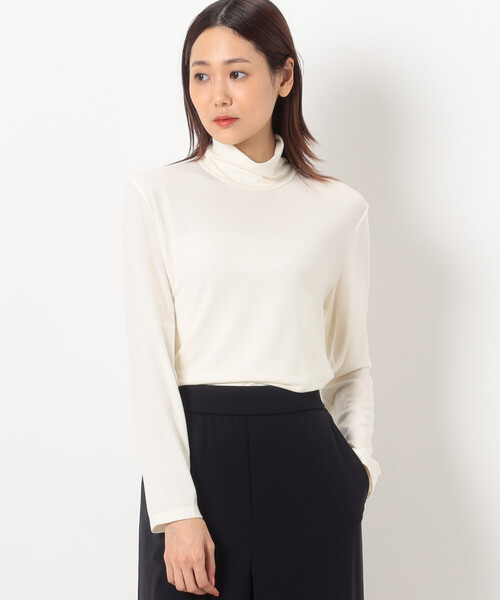 COMME CA（コムサ）の「〔 TALLサイズ 〕 ソフトベア天竺 ハイネックプルオーバー（Tシャツ/カットソー・レディース・グレー/オフホワイト/ブルー/ブラック/ベージュ・13号/15号）」の7枚目の写真