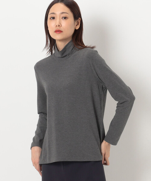 COMME CA（コムサ）の「〔 TALLサイズ 〕 ソフトベア天竺 ハイネックプルオーバー（Tシャツ/カットソー・レディース・グレー/オフホワイト/ブルー/ブラック/ベージュ・13号/15号）」の9枚目の写真