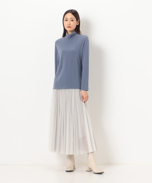 COMME CA（コムサ）の「〔 TALLサイズ 〕 ソフトベア天竺 ハイネックプルオーバー（Tシャツ/カットソー・レディース・グレー/オフホワイト/ブルー/ブラック/ベージュ・13号/15号）」の15枚目の写真