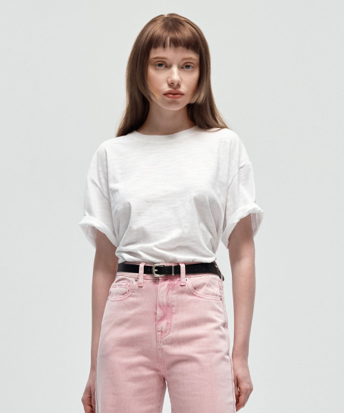 CITYBREEZE(シティブリーズ)の「スラブルーズフィット半袖Tシャツ_ホワイト(Tシャツ/カットソー・レディース・ホワイト・FREE)」の2枚目の写真