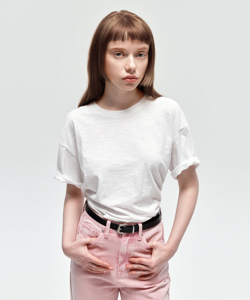CITYBREEZE(シティブリーズ)の「スラブルーズフィット半袖Tシャツ_ホワイト(Tシャツ/カットソー・レディース・ホワイト・FREE)」の3枚目の写真