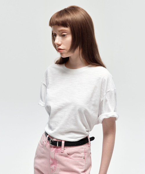 CITYBREEZE(シティブリーズ)の「スラブルーズフィット半袖Tシャツ_ホワイト(Tシャツ/カットソー・レディース・ホワイト・FREE)」の4枚目の写真