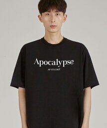 アポカリプス ラウンドネック 40番手ダブルフェイス綿半袖Tシャツ_ブラック