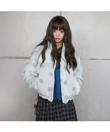 LALAFOX（ララフォックス）の「DOTクロップドダウンジャケットホワイト ダウンジャケット BR4NZ001（ダウンジャケット/コート）」