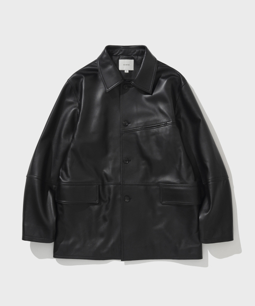 SHIRTER(シャーター)の「LAMBSKIN LEATHER JACKET (BLACK)(ライダースジャケット・メンズ・その他・SMALL/MEDIUM)」の1枚目の写真