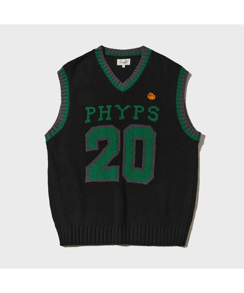 PHYSICAL DEPARTMENT(フィジカル デパートメント)の「ナンバリングニットベスト_ブラック(ベスト・レディース・その他・MEDIUM/LARGE)」の1枚目の写真