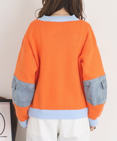 セール】je crois soi デニム使い バイカラー ニット（ニット/セーター